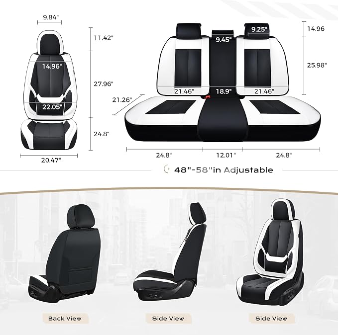 Coverado Car Seat Covers, Seat Covers for Cars, Waterproof Leather Auto Seat Protectors, Leather Car Seat Cushion, Car Interiors Accessories Universal Fit for Most Cars