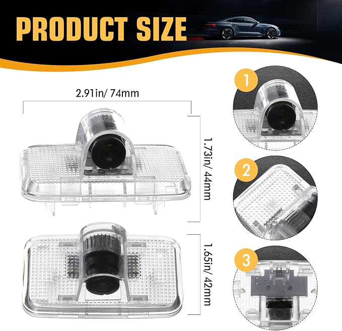 2PCS Car Door Logo Lights for GTR R35 R34 2007-2019, Courtesy & Puddle LED Welcome Lights Accessories
