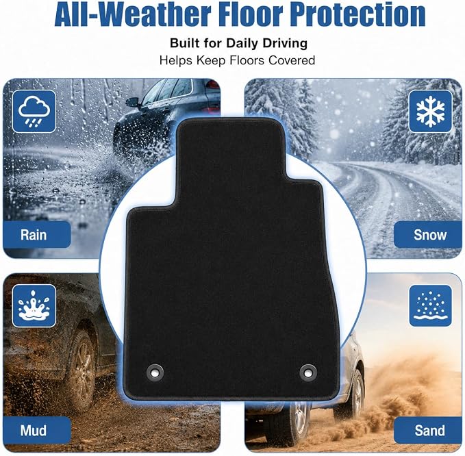 GXARTS Car Waterproof Floor Mats Carpet Full Set Fit for Volkswagen Golf GTI 2003 2004 2005 2006 2007 2008 2009 2010 2011 2012 | All-Weather Protect, Non-Slip Backing Automobile Floor Liner