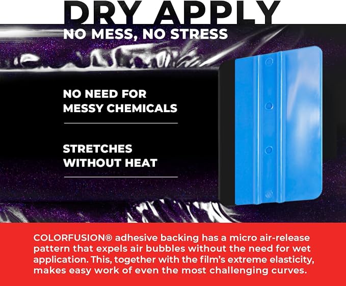 ColorFusion PPF by VViViD, Gloss Cosmic Purple Dry Apply PPF Vinyl Car Wrap Roll 6ft x 5ft