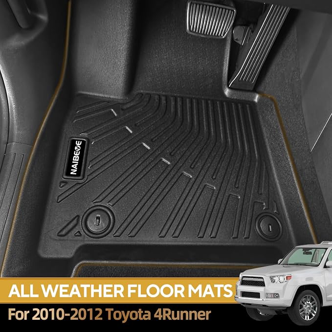 Naibeve Floor Mats for 2010-2012 Toyota 4Runner | All Weather Custom Fit Floor Mats, Cargo Mat, Backrest Mats Interior Protector accessories