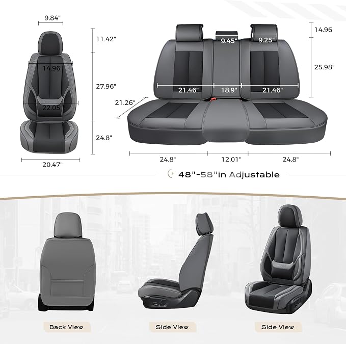 Coverado Car Seat Covers, Seat Covers for Cars, Waterproof Leather Auto Seat Protectors, Leather Car Seat Cushion, Car Interiors Accessories Universal Fit for Most Cars