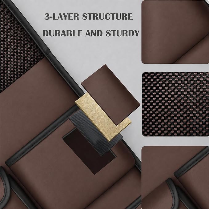 TENLBYC Car Seat Organizers,Multi-functional Back Seat Protectors, Storage Pouches, and Tray Holders (for Cars, Kids, Seat Back and Rear Seats)（Brown1 Pcs）