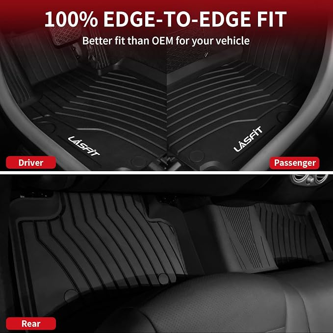 LASFIT Floor Mats for Mercedes Benz GLC 2023-2026 (Coupe Only for 2024-2026), GLC300 /GLC350e /GLC43 AMG/GLC 63 AMG S E, All Weather TPE Floor Liners Custom Fit GLC Car Mats, 1st & 2nd Row Set