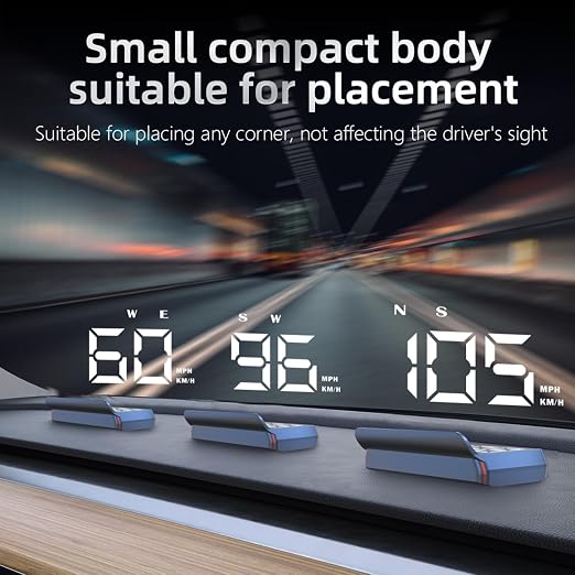 Heads up Display for Cars,Speedometer for Car W2S(White),Digital Speedometer for Car with Overspeed Alarm,Automatic Brightness Adjustment,LED Large Font,Plug and Play,Speedometer Suitable for All Cars