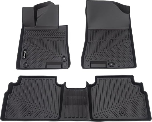 HAFIDI® All Weather Floor Mats for Kia K5 2021-2026 (Only FWD Models) & Hyundai Sonata & Sonata Hybrid Car Floor Liners, Fits 1st & 2nd Row Full Set TPE Custom Accessories, Black