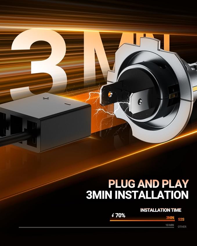 SEALIGHT Η7 Bulbs 50,000LM Brightness With 52W Power, 6500k Eye Protection, Η7 Lights 70000+ Lifespan, Pack of 2