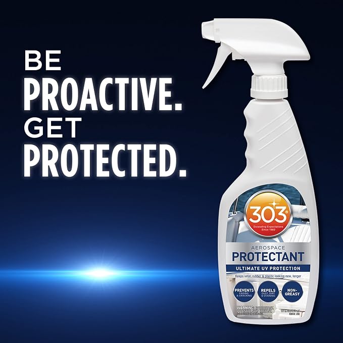 303 Marine Aerospace Protectant for Boat Vinyl, 16 oz | Provides UV protection for marine vinyl and surfaces while helping prevent fading, cracking, and staining.