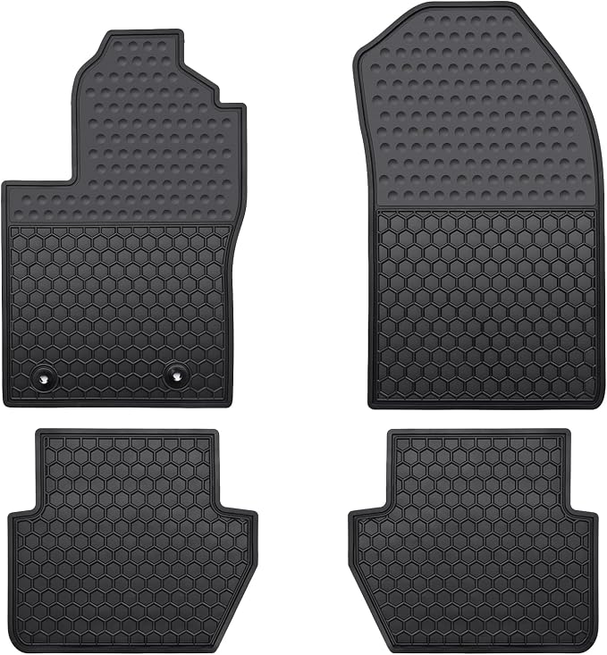 Car Floor Mats Custom Fit for Ford Fiesta（Not Sport） 2011 2012 2013 2014 2015 2016 2017 2018 2019 Odorless Washable Heavy Duty Rubber (All Weather) Floor Liners Set Black