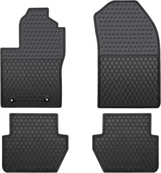 Car Floor Mats Custom Fit for Ford Fiesta（Not Sport） 2011 2012 2013 2014 2015 2016 2017 2018 2019 Odorless Washable Heavy Duty Rubber (All Weather) Floor Liners Set Black