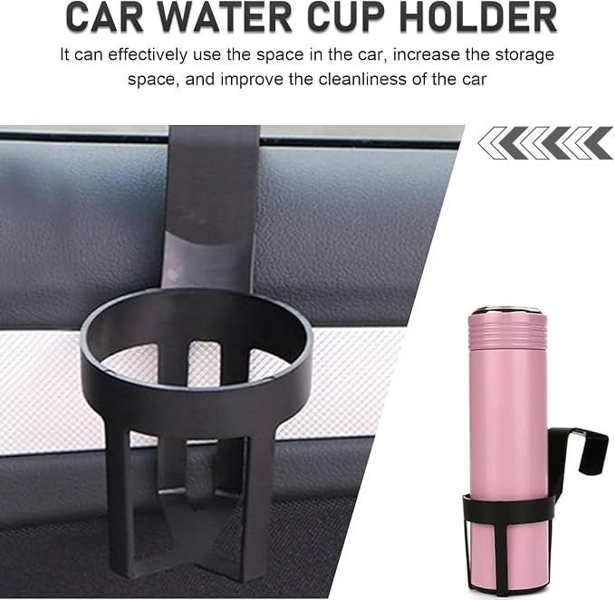 2 PCS Car Door Cup Holder, ABS Car Window Cup Holder, Portable Automotive Beverage Mount, Universal for Most Vehicles (Black #02)