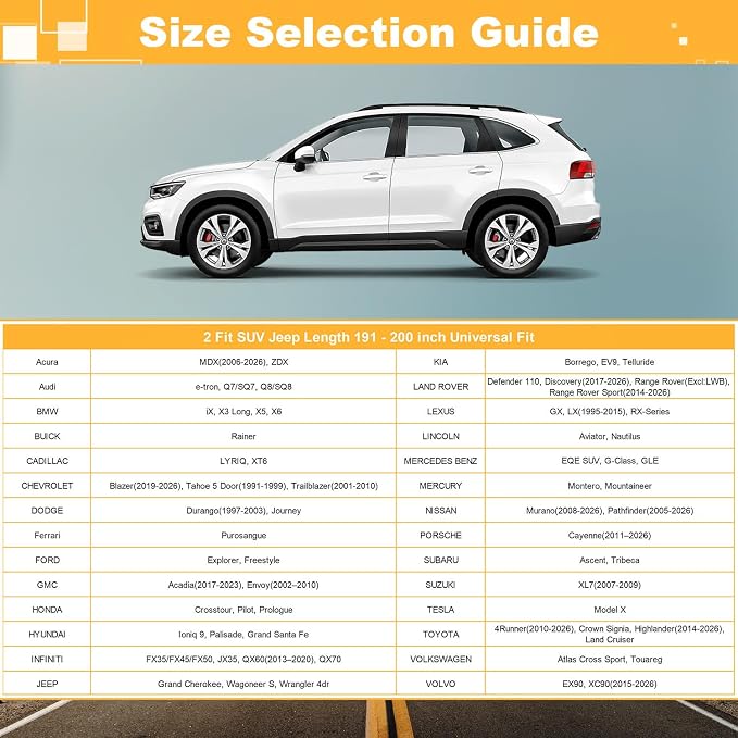 GUNHYI 16 Layers Heavy Duty SUV Car Cover Waterproof All Weather, Universal Fit Ford Explorer, Toyota Highlander, Acura MDX, Audi Q7/Q8, BMW X5/X6, Kia Telluride, Hyundai Palisade, Honda Pilot etc.