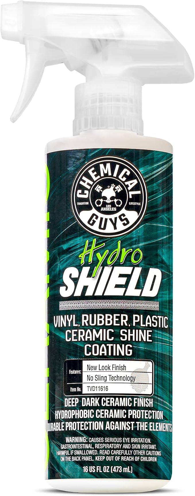 Chemical Guys, HydroShield Vinyl, Rubber & Plastic Ceramic Coating, 16 oz | Ceramic shine coating revives interior and exterior trim, tires and plastic, adding gloss and a protective layer