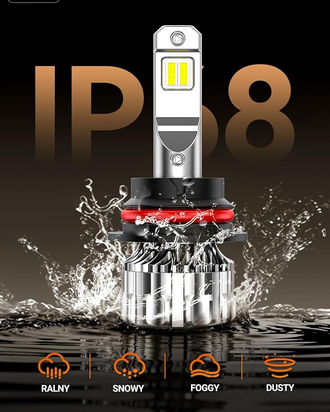 SEALIGHT 9004 Bulbs 46000LM Brighter, 6500K Xeon White S6 9004 Fog bulbs, 60000+ Ultra-long Life HB1 Dual Bulbs with Fan, 5 Min Plug-N-Play, Marker Light Assemblies, Pack of 2