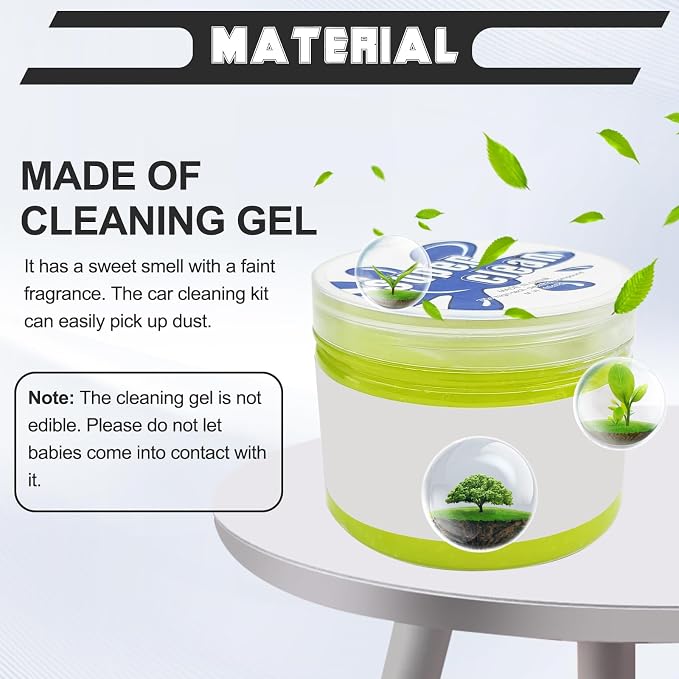 Car Cleaning Gel Clean Putty, Universal Auto Interior Cleaner Slime, Auto Detailing Tools Accessories for Cleaning Vehicle Interiors/Electronic Products/Homes/Offices, Gifts for Men Women (Yellow)
