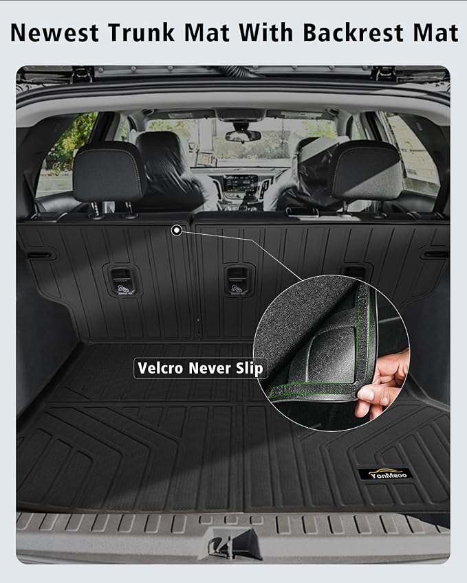 Floor Mats Custom Fit for Chevy Equinox 2025 2026 Fuel (Non EV) Trunk Mat with Backrest Mat All Weather TPE Cargo Liner Full Set for Chevrolet Equinox Accessories, Black