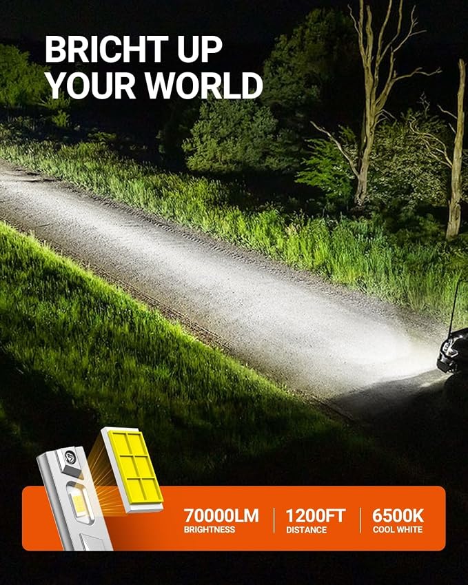SEALIGHT H11 Bulbs, 90,000LM 1400% Brightness, H8 H9 H11 6500K Cool White LED Bulbs, IP68 Waterproof 70000Hrs Lifespan, No Flickering, 1Mins Installation, 2 Pack
