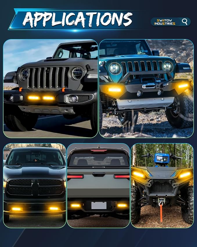 Flush Mount LED Pods Amber, SWATOW INDUSTRIES 7 Inch CREE LED Light Bar Amber Flush Mount Reverse Lights Spot Pod Lights Backup Lights for Truck Wrangler F150 Ram Toyota Chevy GMC SUV ATV