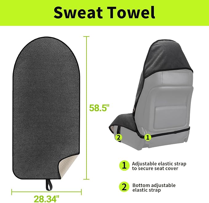 Leader Accessories Waterproof Towel Car Seat Cover, Front Bucket Seat, Grey | Universal Non-Slip, Fits Car Truck SUV, Machine Washable, For Dog & Kid, Pets, Yoga, Gym, Beach, Swimming, Outdoor Sports