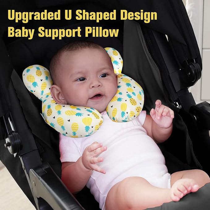 KAKIBLIN Baby Travel Pillow, Upgraded Baby Neck Pillows for Car Seat, Infant Neck Support Pillow for Head and Neck,Newborn Head Support for Car Seat,Pushchair