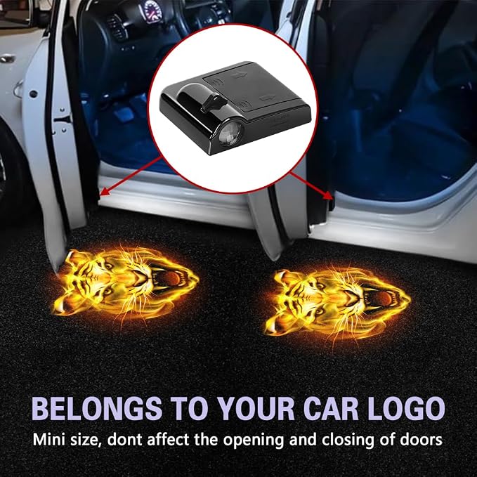Zufoty 2PCS Car Door Light Projector, Wireless LED Car Door Paste Welcome Courtesy Light, LED Courtesy Ghost Shadow Welcome Lamp, Universal Car Accessories Fits Most Car SUV Truck