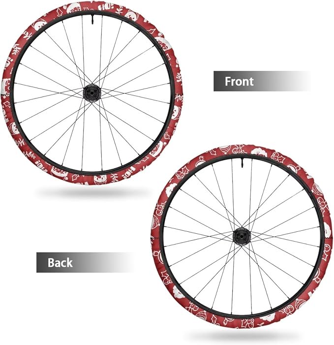 Santa Claus Christmas Wheelchair Wheel Covers for Holiday Wheelchair Tire Cover Wear-Resistant Non-Slip for Home