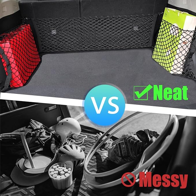 Trunk Cargo Net Organizer Compatible with Subaru Forester Accessories 2PCS | Compatible with Subaru Forester Left and Right Side Storage Net