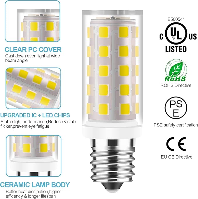 Lighted Make Up Mirrors Replacement Incandescent Bulbs 20W for Conair illuminations Makeup Mirror 7X Double Sided Mirror LED Bulbs for Jerdon Makeup Mirror Replaces,Natural White, 2PCS