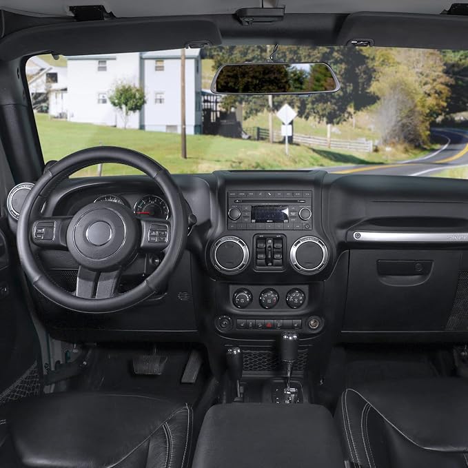 SEG Direct Car Steering Wheel Cover Large Size for F150 F250 F350 Ram 4Runner Tacoma Tundra Range Rover with 15 1/2 inches-16 inches Outer Diameter, Black Microfiber Leather