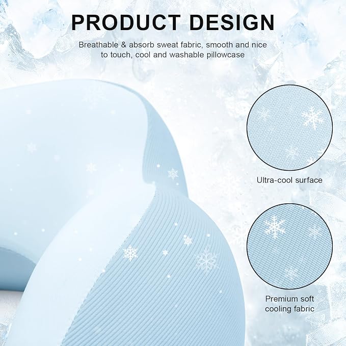 urnexttour Travel Pillow for Airplane Memory Foam Neck Pillow, Soft & Support Travel Pillow for Travelling, Sleeping Rest, Car, Train and Home Use (Blue)