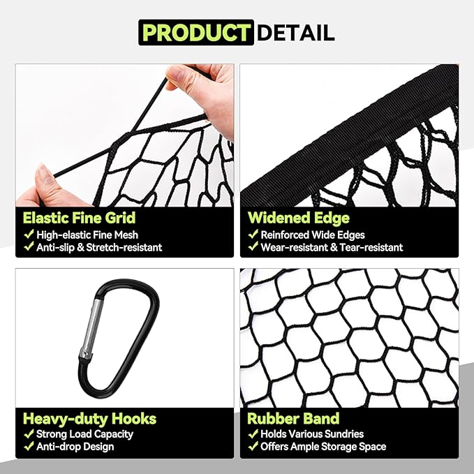 Tongama-Cargo Net for 2018-2026 Chevy Traverse/Buick Enclave/GMC Acadia, Heavy Duty Elastic Trunk Storage Net with Hooks for Chevy Traverse/Buick Enclave/GMC Acadia Car Exterior Accessories