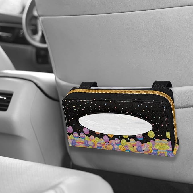 Eggs Car Visor Tissue Holder PU Leather Car Napkin Holder for Sun Visor Napkin Holder Automotive Sun Visor Napkin Holder