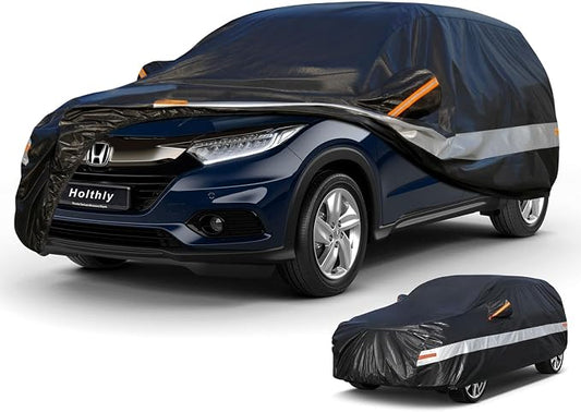 10 Layers SUV Car Cover Custom Fit for Honda HR-V HRV (1995-2026) Waterproof All Weather for Automobiles, Outdoor Full Cover Sun UV Rain Protection with Cotton.Black