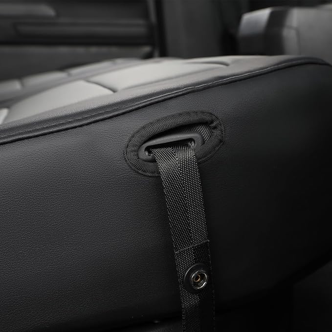 coverdream Tacoma Leather Seat Covers Custom Fit for 2024-2026 Toyota Tacoma Hybrid TRD Sport,TRD Off-Road,Limited,Trailhunter,Fully Covered,Luxury Waterproof Car Seat Protector (Full Set,Black/Gray)