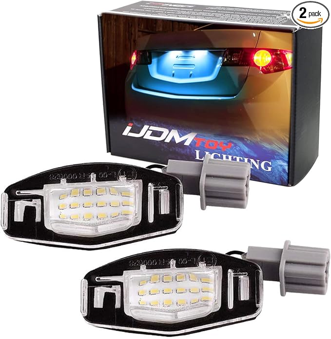 iJDMTOY Super Bright Ice Blue Aqua Full LED License Plate Light Kit Compatible With Acura MDX RL TL TSX ILX Honda Civic Accord Odyssey