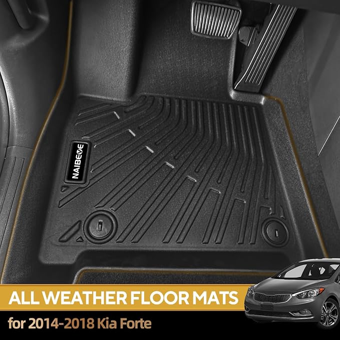 Naibeve Floor Mats for 2014-2018 Kia Forte | All Weather Custom Fit Floor Mats, Cargo Mat Interior Protector accessories