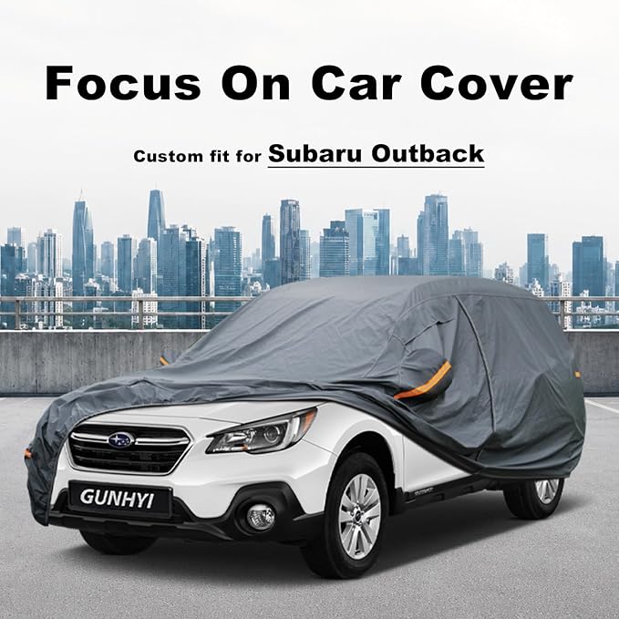 GUNHYI Premium Car Cover Custom Fit Subaru Outback (1994-2019), 16 Layers Heavy Duty Car Cover Waterproof All Weather with Zipper Door for Sun Rain Snow Dust Uv Protection