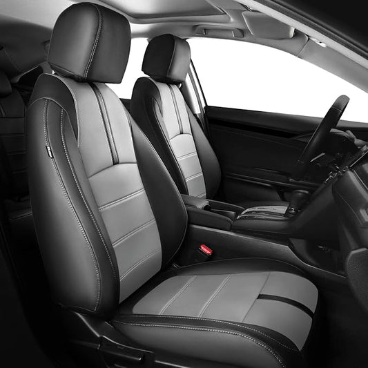 Seat Covers for Honda Civic Hatchback Sport, LX 2022-2026 & Hybrid Sport 2025-2026, Faux Leather Car Seats Cover Full Set Waterproof (60/40 Split Seatback-No Rear Armrest) Grey