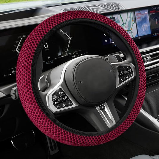 Elastic Stretch Steering Wheel Cover, Steering Wheel Cover, 15" Breathable Auto Steering Wheel Protector, Universal Car Accessories Comfortable Non-Slip Vehicle Steering Wheel Covers for Women Men
