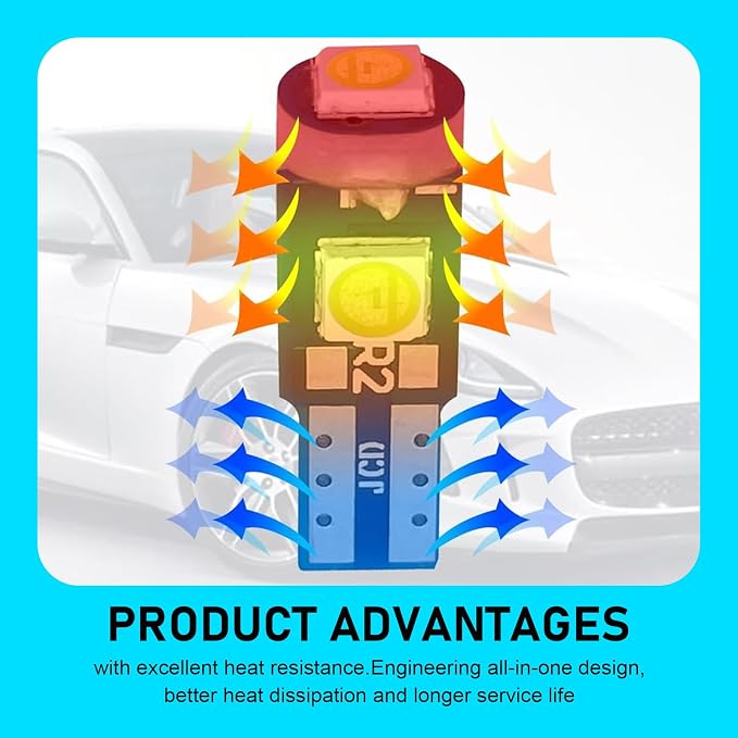 20PCS 74 Led Bulb Dash Lights, T5 2721 27 37 2721 Bulb with PC74 PC 37 Twist Socket, Super Bright Instrument Cluster Bulbs, Car Dashboard Lights, Car Interior LED Bulb Replacement Kit (Blue)
