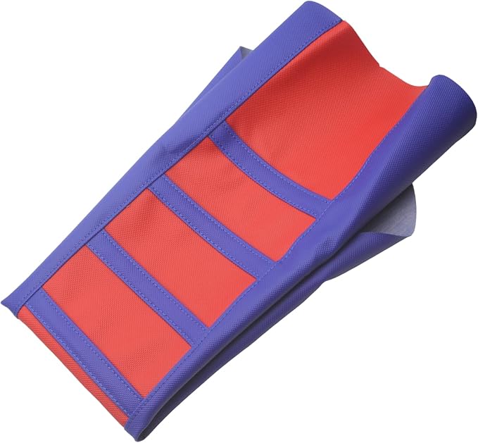 Universal Motorcycle Seat Cover Non-Slip Suitable Rubber Striped Seat Covers Soft for YZ125 YZ250 YZ450F WR250F WR450F TTR230 YZ TTR WR 125 250 Dirt Pit Bike Motocross Off Road Motorbike (Blue+Red)