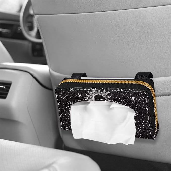 Automotive Tissue Napkin Holder Stars Moon Car Visor Tissue Box Water Proof Durable Car Napkin Holder for Sun Visor Back Seat