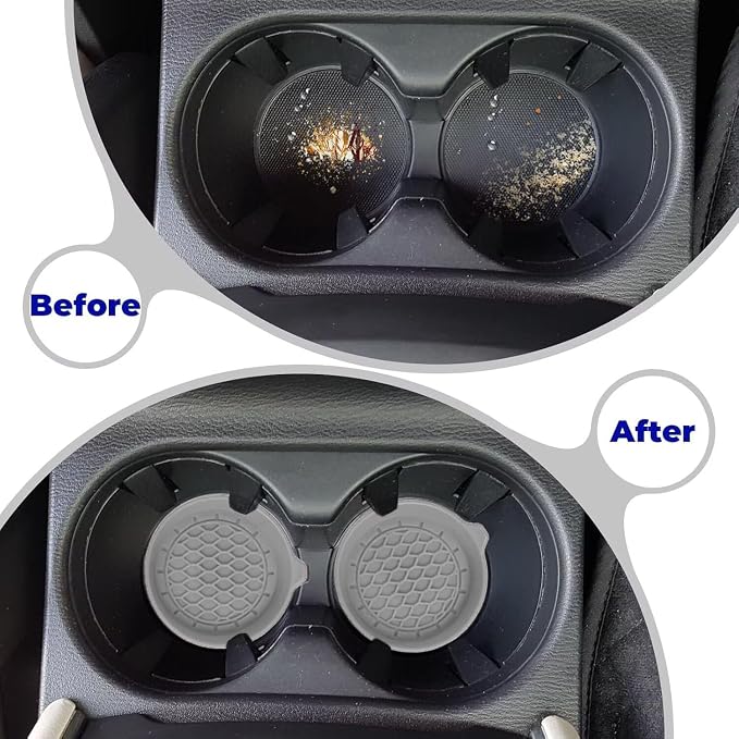 4 PCS Car Cup Coasters, Universal Cup Holder Coaster for Car Accessories, CupHolders Insert for Women Non-Slip Silicone Car Cup Holder Coasters