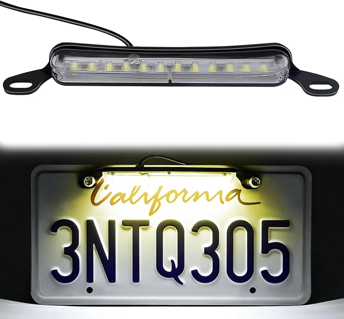 BFXM LED License Plate Lights 12 V DC Universal License Plate Light, Waterproof Tag Lamp Assembly Replacement LED Plate Light for Car Trailer UTV ATV Truck RV Boat