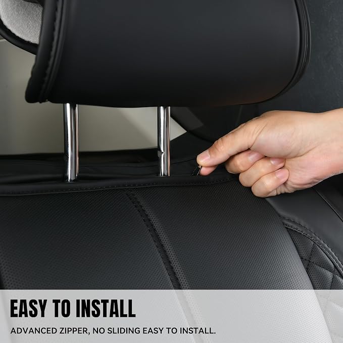 CAR PASS Bling Diamond Back Seat Covers, Nappa Leather Rear Seat Bench Cushion Waterproof Breathable Back Row Protector Universal Fit Car Sedan SUV Pickup Truck Shining Rhinestone Sparkle, Black