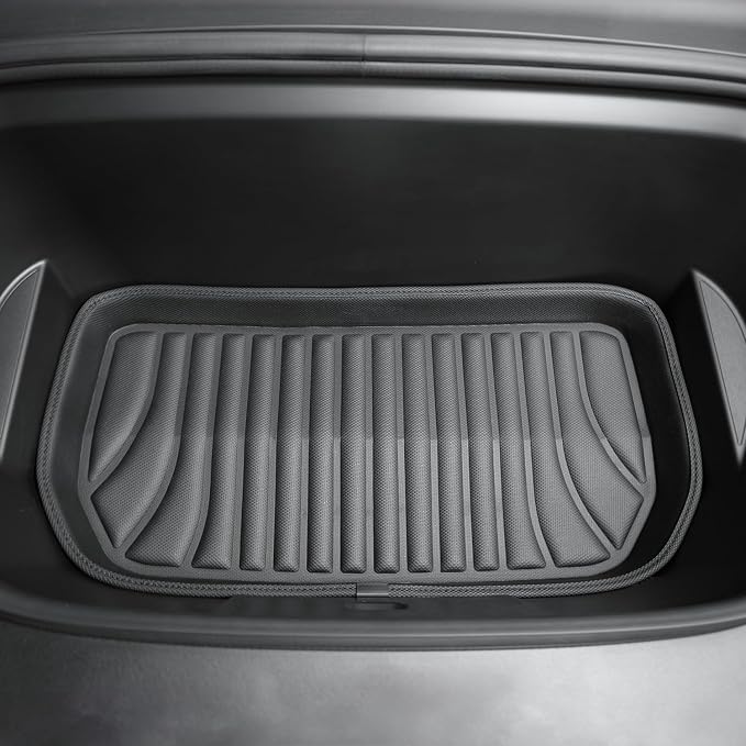 SUPER LINER 6-Piece Floor Mats & Cargo Liners Compatible with Tesla Model Y 2020-2024 5-Seat, 5D Laser Measured All-Weather Floor Liners with Trunk Frunk Mats & Door Sill Threshold Guards, Black