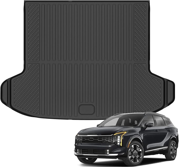 Auxko All Weather Cargo Liner Fit for Kia Sportage 2023 2024 2025 TPE Rubber Trunk Mat Sportage Accessories All Season Guard Odorless Anti-Slip Cargo Mat Black