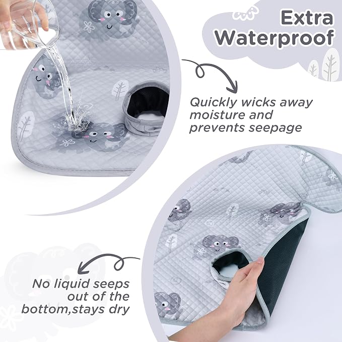 Piddle Pad Waterproof Car Seat Protector for Potty Training – Flat, Padding-Free Machine Washable Seat Cover for Spills & Potty Accidents – for Car Seat, High Chair -Grey