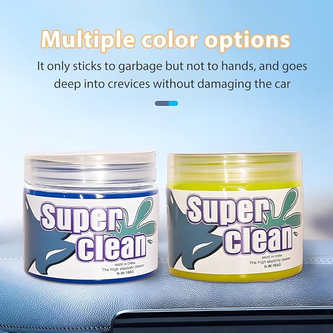 Car Cleaning Gel, Reusable Vehicle Air Vent Crevice Detailing Putty, Automotive Interior Detail Slime Cleaner Removal Tool Kit Accessories, Universal for SUV, Sedan, Truck (Blue)
