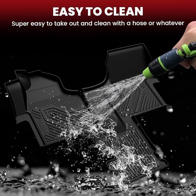 LASFIT Floor Mats for Mercedes Benz & Dodge Sprinter 2500/3500 2007-2018 | LASFIT Car Mats for Sprinter Cargo Van 2500/3500, All-Weather TPE Non-Slip, 1st row with aisle liner
